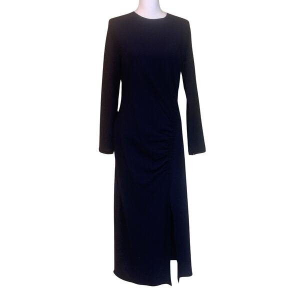 Zara blue stretch wool crepe maxidress, maximalist, modern, sophisticated - Picture 2 of 8